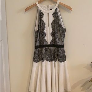 BCBGMaxAzria White with Black Lace Detail
